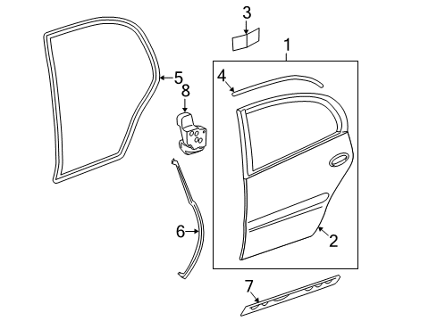 2011 Cadillac DTS Rear Door Diagram