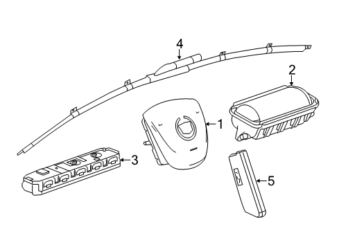 2014 Cadillac ELR Air Bag Components Diagram 1 - Thumbnail