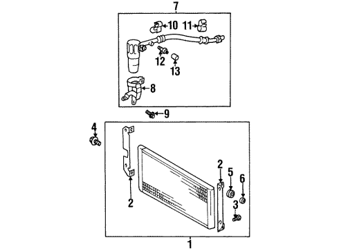 1999 Chevy Prizm A/C Condenser, Compressor & Lines Diagram