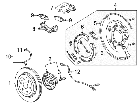 2010 Cadillac SRX ABS Sensor, Front Diagram for 15921849