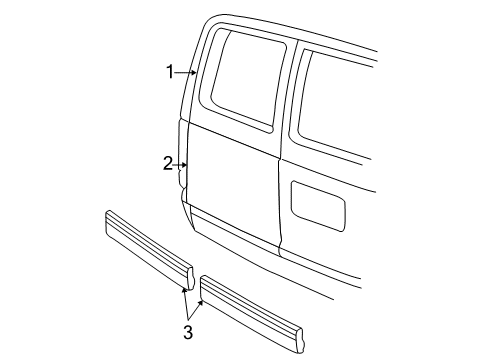 1998 GMC Safari Back Door & Related Parts, Body Diagram 1 - Thumbnail