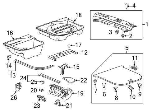 2012 Cadillac SRX Interior Trim - Rear Body Diagram