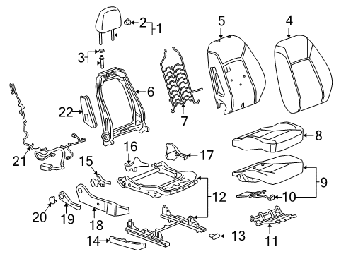 2020 Buick Regal TourX Passenger Seat Components Diagram 4 - Thumbnail