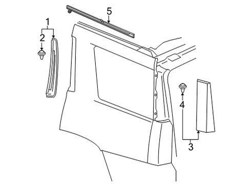 2022 GMC Yukon Exterior Trim - Quarter Panel Diagram