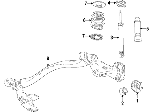 2020 Buick Encore Rear Axle, Suspension Components Diagram