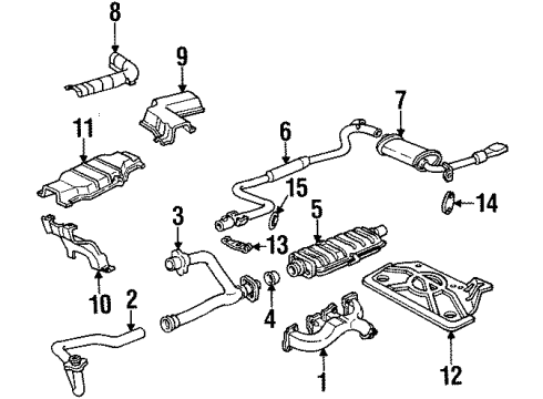 1992 Cadillac Seville Heat Shield Bracket Diagram for 11508534