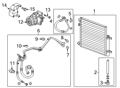 2015 Chevy Spark Evaporator Tube Cap Diagram for 94816347