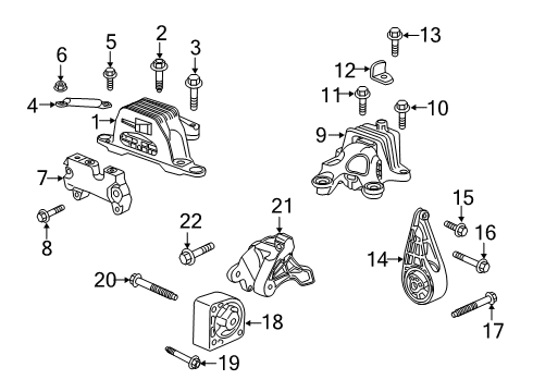 2024 Cadillac XT4 Engine & Trans Mounting Diagram