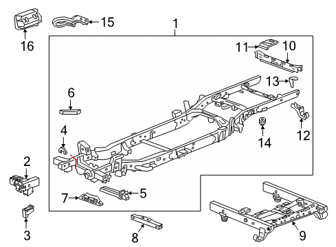 2023 Chevy Silverado 1500 Frame & Components Diagram
