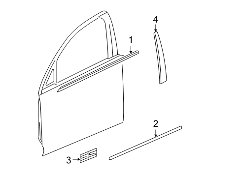 2007 Chevy Impala Exterior Trim - Front Door Diagram