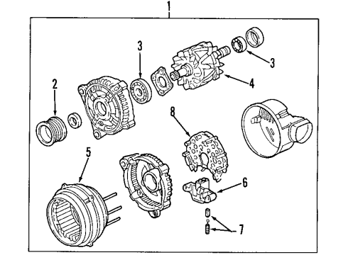 2000 Cadillac Catera Bearings Diagram for 90512010