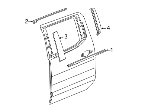 2021 GMC Sierra 2500 HD Exterior Trim - Rear Door Diagram 1 - Thumbnail