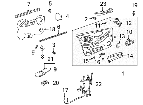 2005 Pontiac Bonneville Interior Trim - Front Door Diagram