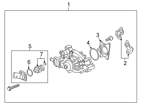 2005 Pontiac GTO Cooling System, Radiator, Water Pump, Cooling Fan Diagram 1 - Thumbnail