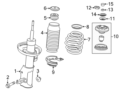 2020 Chevy Impala Struts & Components - Front Diagram