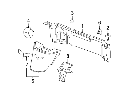 2006 Chevy Corvette Closure Panel Retainer Diagram for 11588833