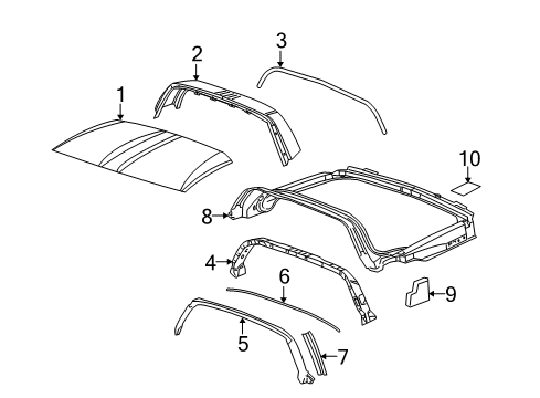 2008 Chevy Corvette Roof & Components Diagram 2 - Thumbnail