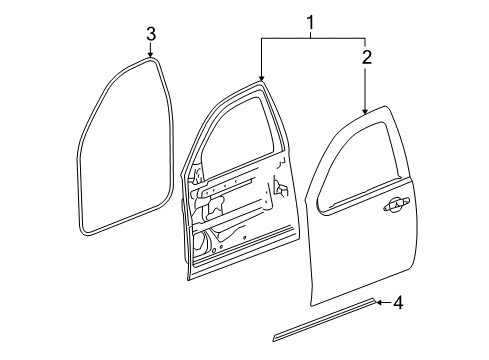 2012 Cadillac Escalade EXT Front Door Diagram