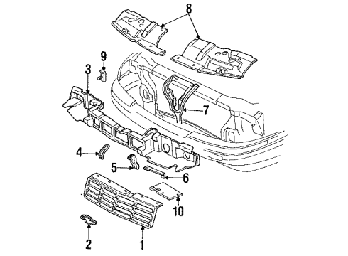 1995 Chevy Corsica Grille & Components Diagram