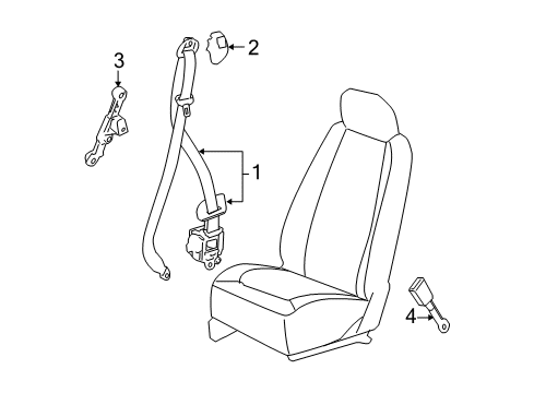 2010 Chevy HHR Front Seat Belts Diagram