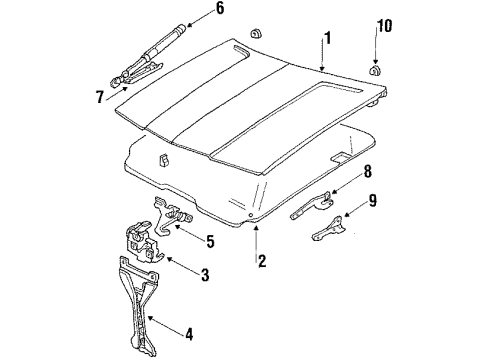 1990 Buick Skylark Hood & Components Diagram