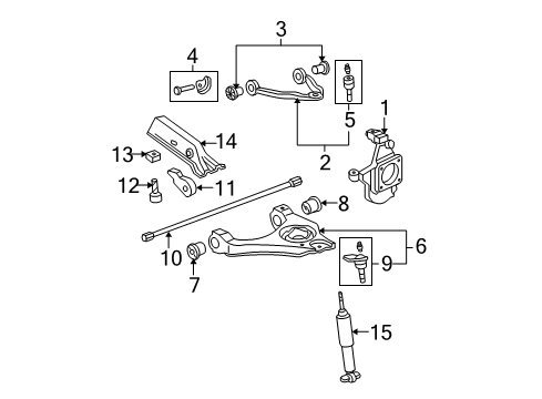 2008 Chevy Suburban 2500 Front Suspension, Control Arm Diagram 2 - Thumbnail
