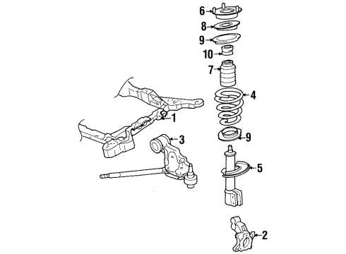 1992 Oldsmobile Toronado Front Suspension Components, Lower Control Arm, Stabilizer Bar Diagram