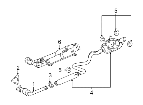 2010 Chevy HHR Exhaust Components Diagram 3 - Thumbnail