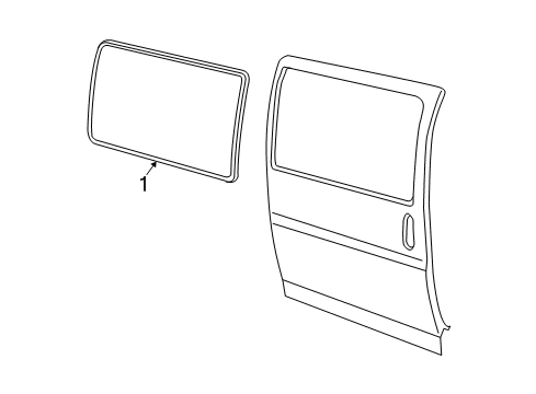 2017 Chevy Express 2500 Side Loading Door - Glass & Hardware Diagram 1 - Thumbnail