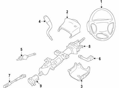2015 Chevy Silverado 2500 HD Steering Column, Steering Wheel & Trim Diagram 2 - Thumbnail