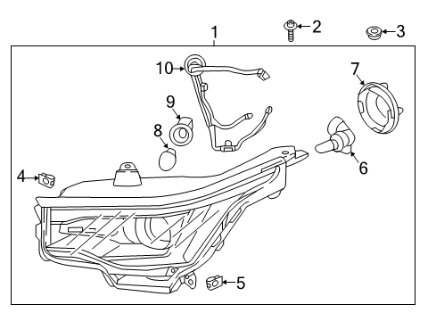 2019 GMC Acadia Headlamp Assembly, Front Driver Side Diagram for 84710271