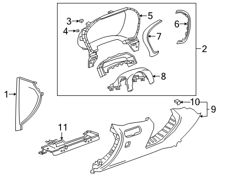 2019 Chevy Blazer Reinforcement Beam Deflector Diagram for 84782119