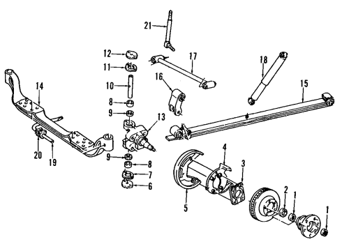 1997 Chevy Tahoe Lower Control Arm Rear Bushing, Front Diagram for 15990218