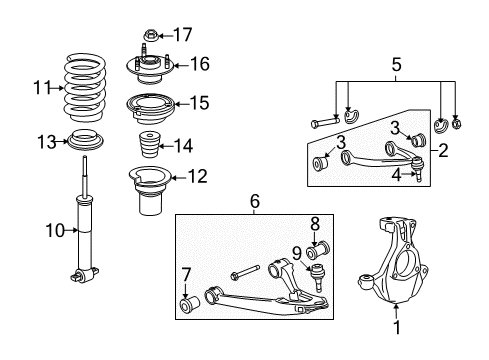 2014 Cadillac Escalade ESV Strut Diagram for 22811852