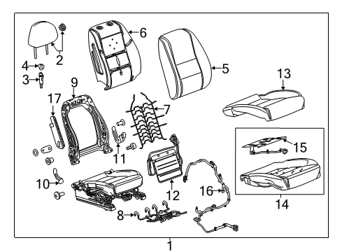 2020 Chevy Impala Passenger Seat Components Diagram