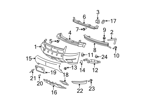 2008 Chevy Avalanche Front Bumper Diagram 1 - Thumbnail