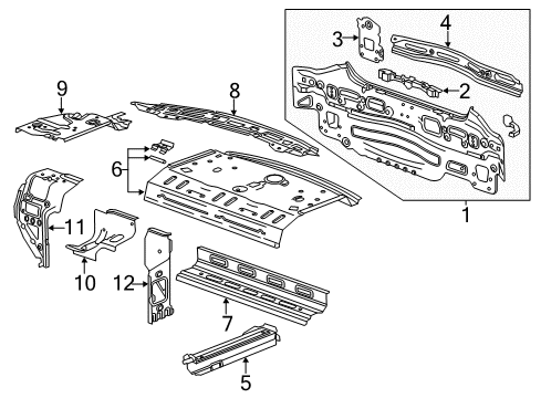 2014 Chevy Sonic Reinforcement Beam Diagram for 96952413