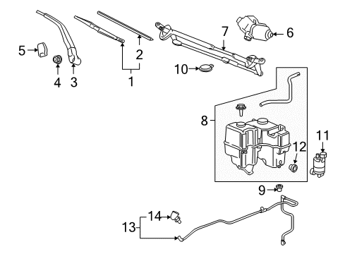2010 Hummer H3T Wiper & Washer Components Diagram
