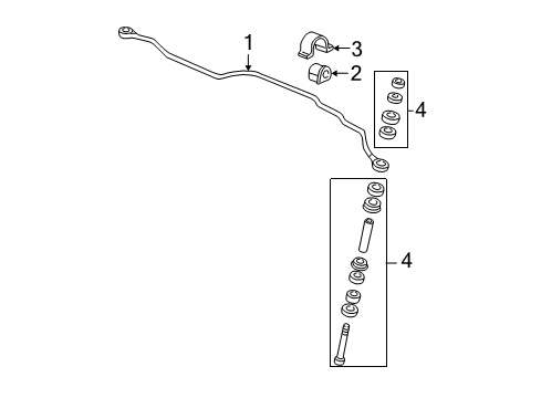 2004 Chevy Classic Stabilizer Bar & Components - Front Diagram