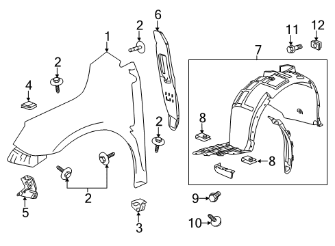 2014 Buick LaCrosse Fender & Components Diagram