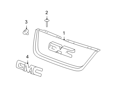 2012 GMC Acadia Grille & Components Diagram