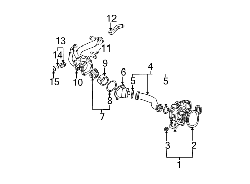 2007 Saturn Vue Cooling System, Radiator, Water Pump, Cooling Fan Diagram 1 - Thumbnail