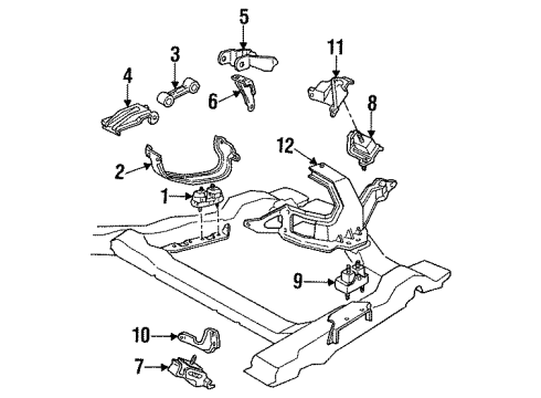 1990 Buick Century Engine & Trans Mounting Diagram 1 - Thumbnail