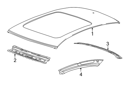2022 Cadillac CT5 Roof & Components Diagram