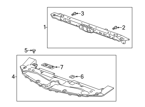 2016 Cadillac ELR Radiator Support, Splash Shields Diagram