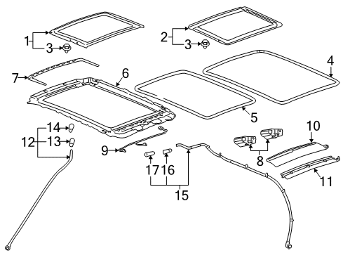 2012 Cadillac SRX Sunroof Diagram