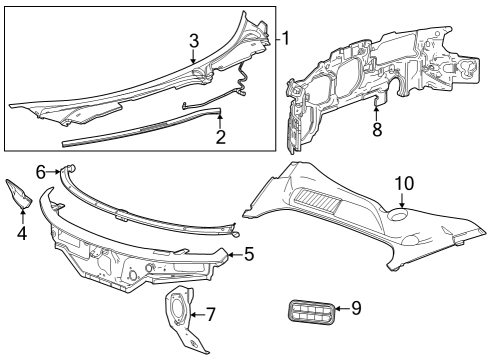 2022 Chevy Corvette Cowl Diagram