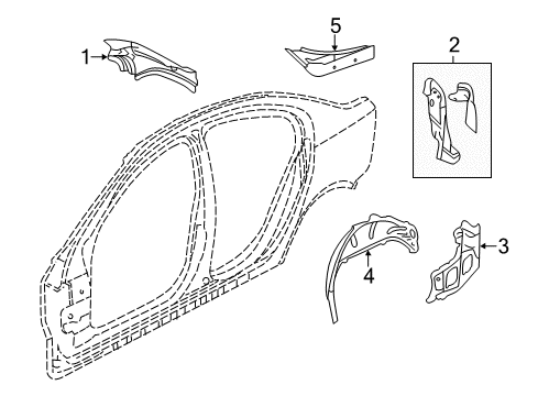 2012 Chevy Caprice Inner Structure - Quarter Panel Diagram