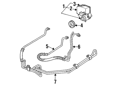 1994 Chevy Lumina Power Steering Return Hose Diagram for 26028157