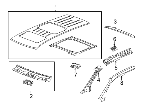 2017 Chevy Traverse Roof & Components Diagram